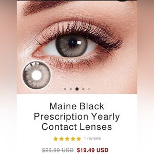 Unicoeye Maine Black *NON* Rx 0.00 Colored Lenses